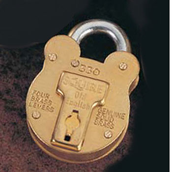 Squire 330 38mm 4-Lever Brass Old English Padlock