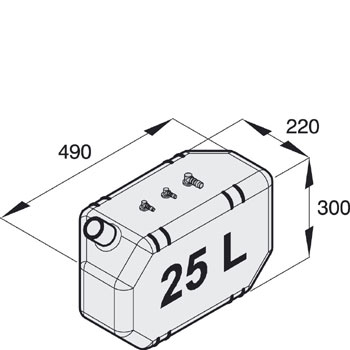 Vetus Plastic Diesel Fuel Tank - 25 Ltre