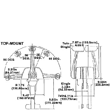 Teleflex SL3 Top Mount Control with Trim Switch
