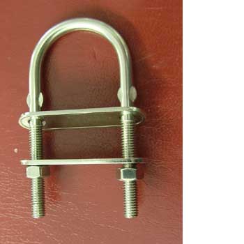 8mm Stainless Steel U-Bolts with Two Plates and Nuts - L90mm