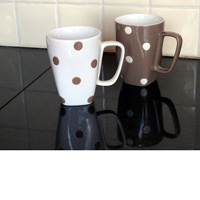 Tea Or Coffee Mug- White With Brown Spots