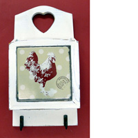 Cockerel Wall Box With Key Hooks