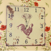 Cockerel Metal Clock