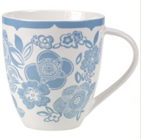 Cath Kidston Stensil Flowers Crush Mug - Blue