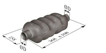 Vetus Muffler Type MP45 - Dia. 45mm