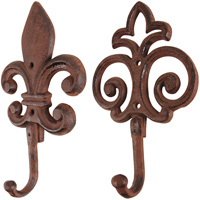 Beautiful Pair Of Cast Iron Wall Hooks