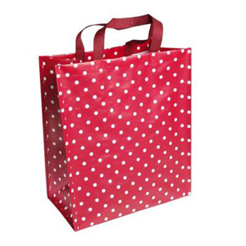 Retro red Spotty Shopping Bag