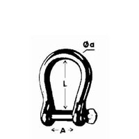 Bow shackle 12mm Stainless steel, budget rigging equipment