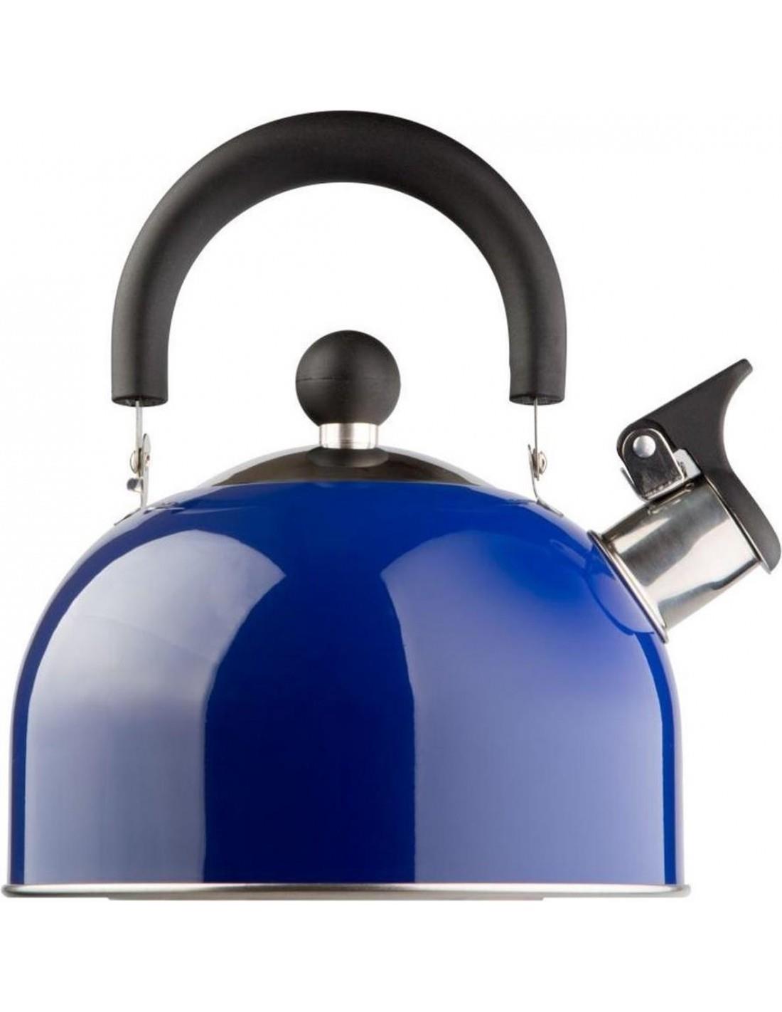 Blue Stainless Steel Whistling Kettle 1.5 Litre Kettles