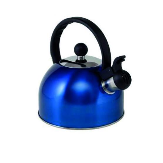 Blue Stainless Steel Whistling Kettle 1.5 Litre image 3