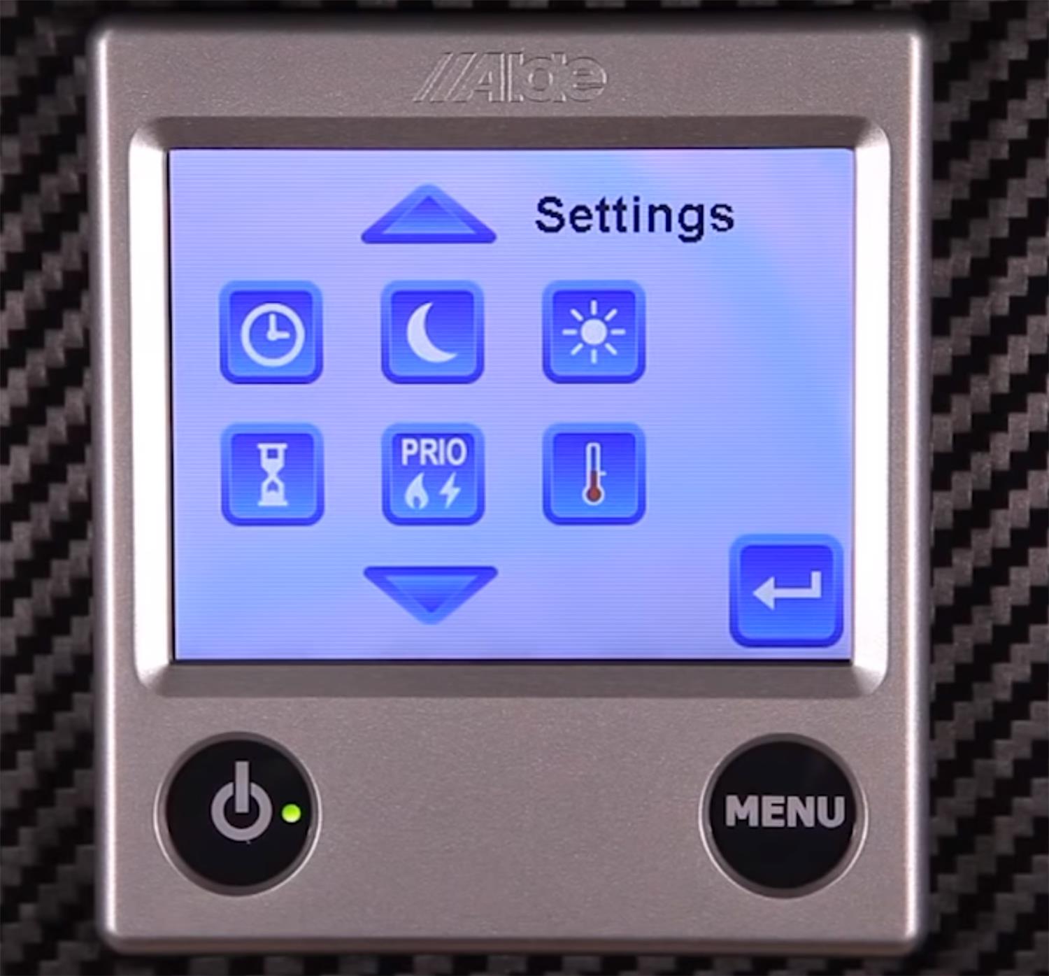 Alde 3020 Control panel Advanced settings screen.