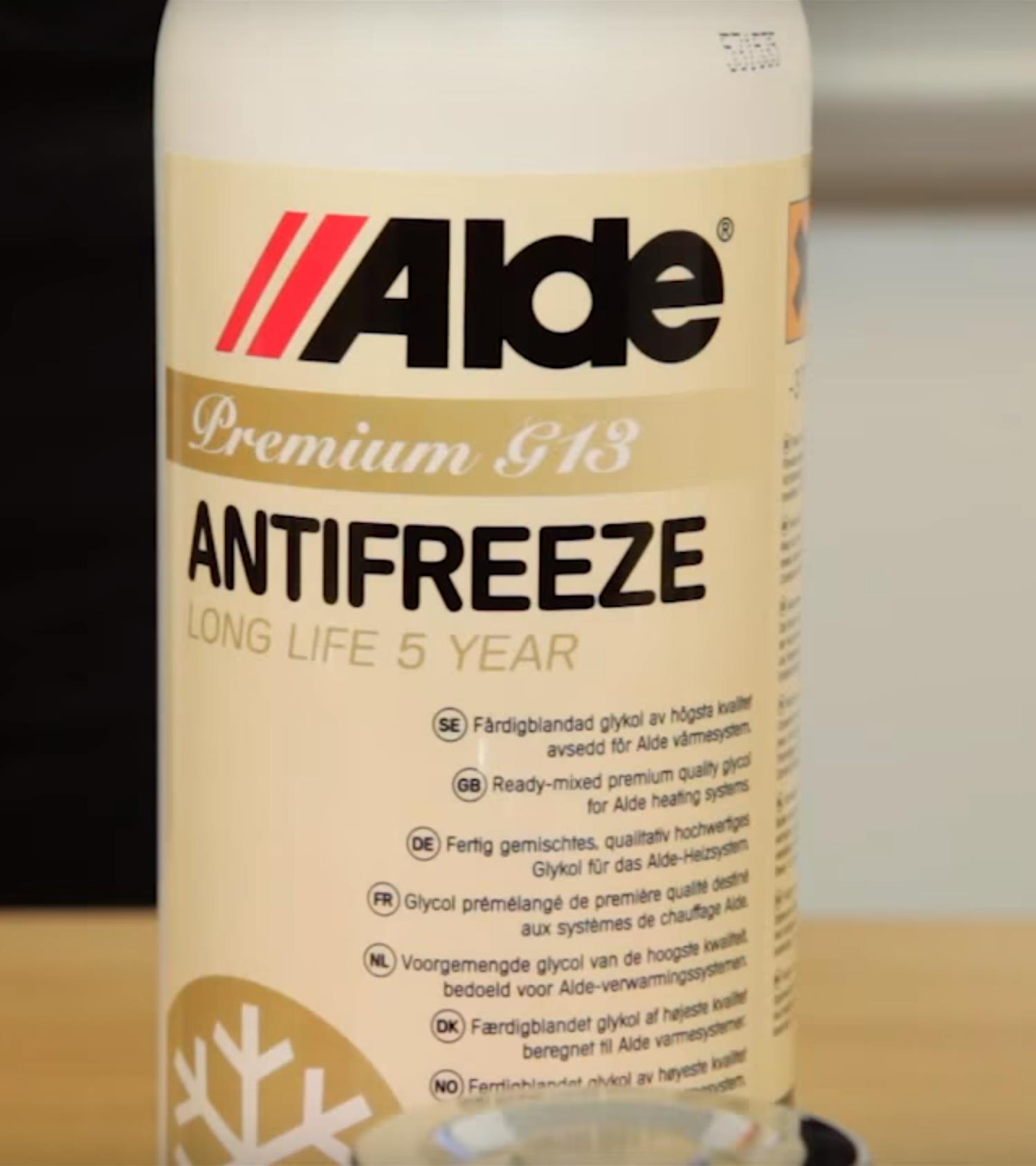 Alde's GS13 Antifreeze liquid.