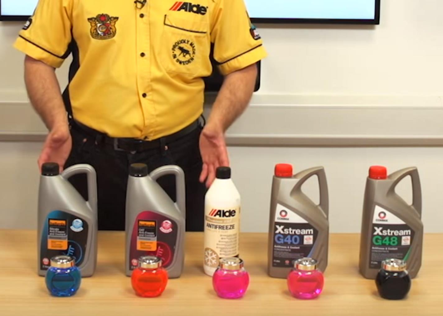 Different types of antifreeze.