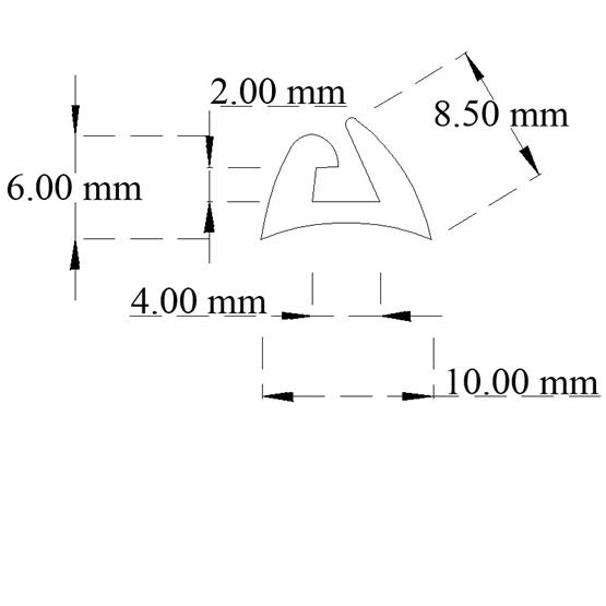Awning rail rubber (Black) image 3