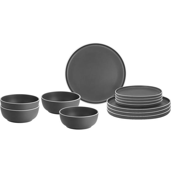 Brunner Midday 12-piece Dinner Set - Dolomit Grey