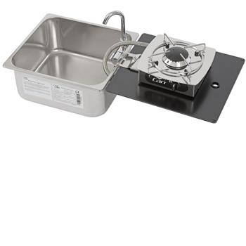CAN Foldy Hob ~~~ Sink Unit with Glass Lid 350 x 320mm (1 Burner / Manual Ignition)