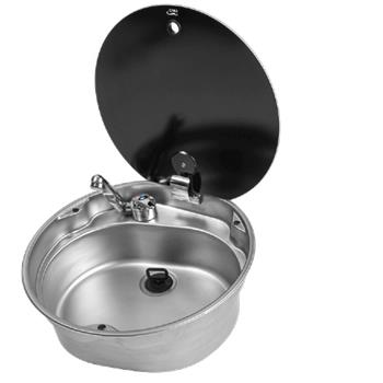 CAN Round Sink with Glass Lid 407mm Dia. 