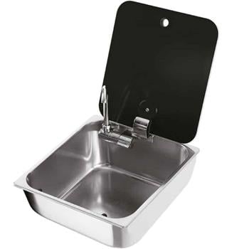 CAN Sink with Glass Lid ~~~ Tap 350 x 320mm