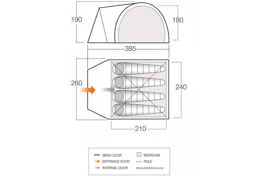 Vango Carron 400 Dimensions