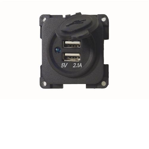 CBE 12v Twin USB Socket - Dark Grey