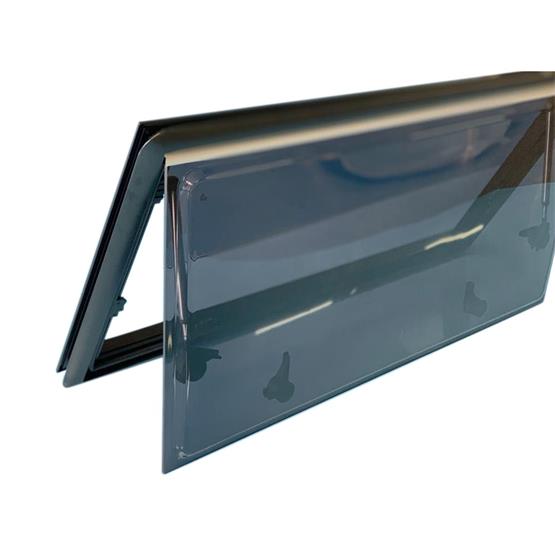 CWD Campervan Hinged Window Curved Black Alloy Frame 500 x 450mm image 2
