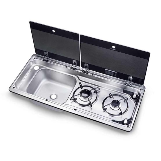 Dometic CRX50 Fridge, 9722 Hob/Sink Unit and Tap Bundle (Sink on Left) image 3