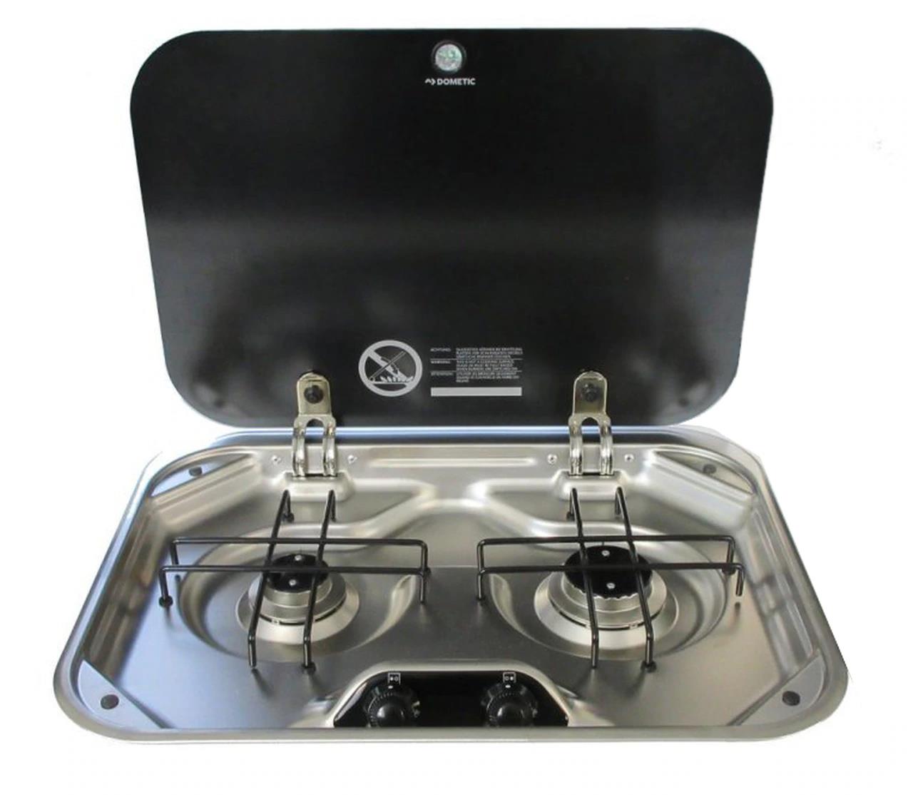 Dometic PI8002 2burner gas hob with glass lid Dometic Smev hobs and