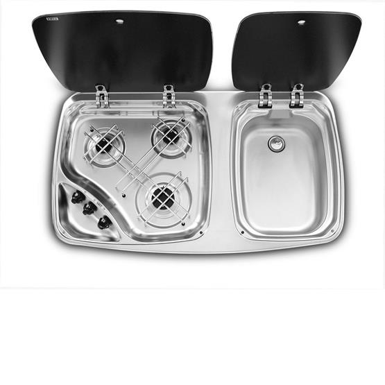 Dometic Smev MO7123 Sink & 3 Burner Hob Combination Unit image 1