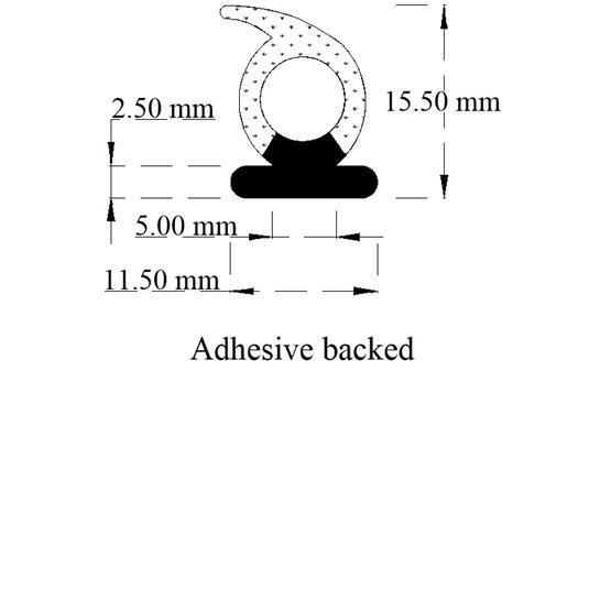 Door seal, self adhesive