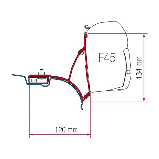 Fiamma F45S Awning, Fixing Bracket, Bike Carrier Bundle for VW T6 LWB Vans image 4