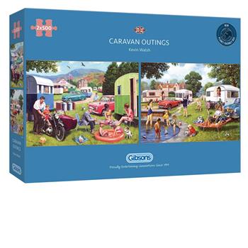 Gibsons - Caravan Outings 2 x 500 Piece Jigsaw Puzzle