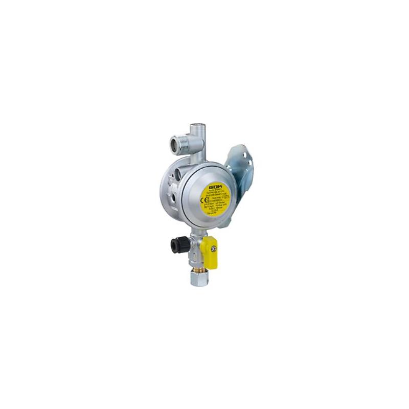 GOK gas regulator 30 mbar, 8mm outlet bulkhead mounted. Truma Code