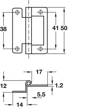 Hafele Cranked Flush Hinge Hafele image 4