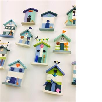 Shoeless Joe Large beach hut magnets