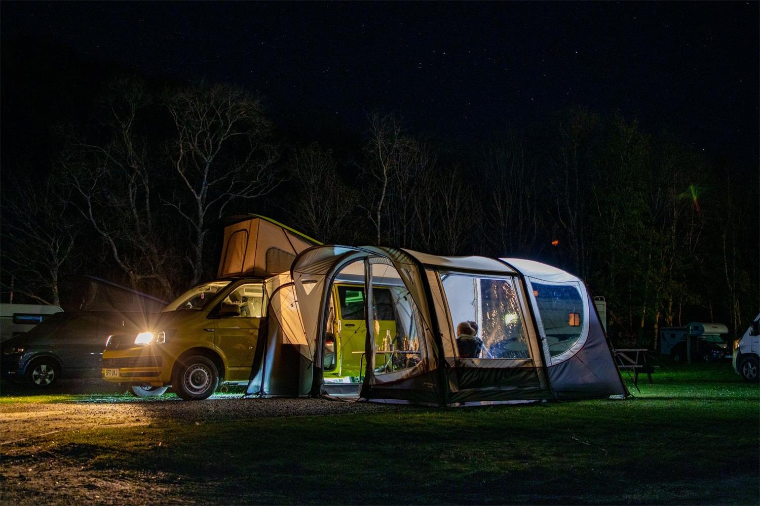 The Vango Magra VW deivwaway awning, designed for those who love an outdoor active life.