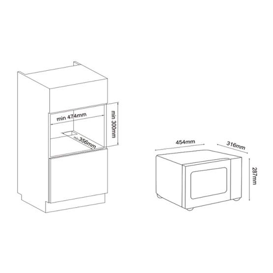 Microwave 20L (Flatbed) Black 700W 230V image 3