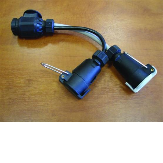 Milenco Adaptor Lead Twin Electrics (car twin 7pin, caravan 13pin)