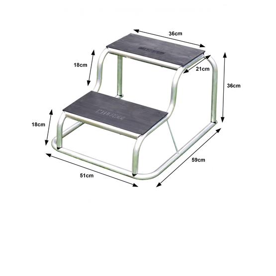 Milenco Aluminium Rubber Top Double Step image 4