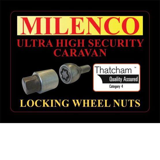 Milenco Bailey Locking Wheel Nuts Caravan Set of 4 (Fits Bailey 07 onwards)