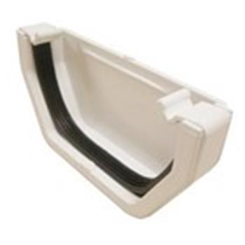 Ogee Guttering External Right Hand End Cap in White