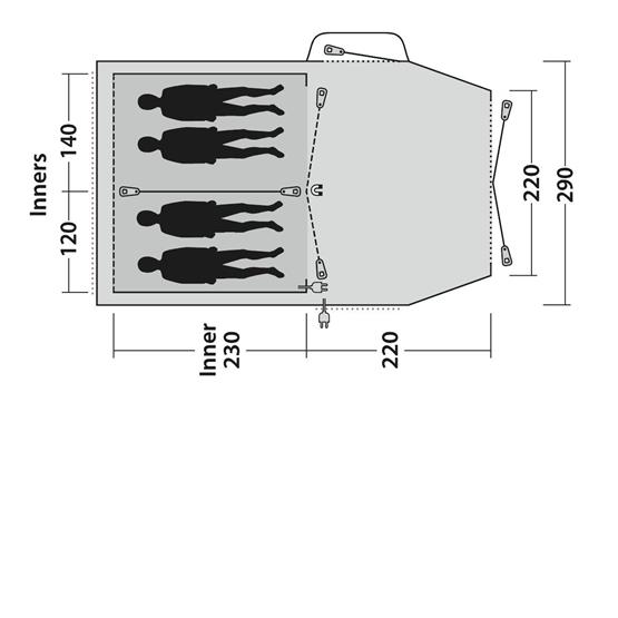 Outwell Nevada 4P Poled Tent (2022) image 8