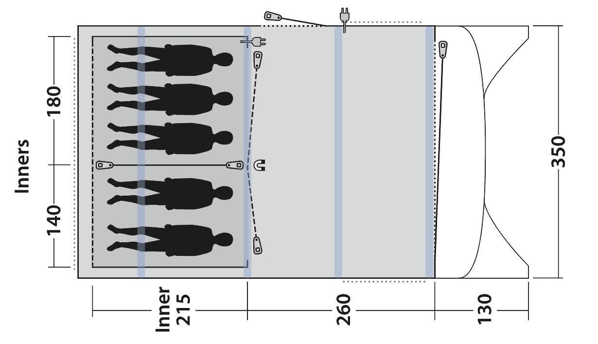 Outwell Avondale 5PA Air Tent Dimensions