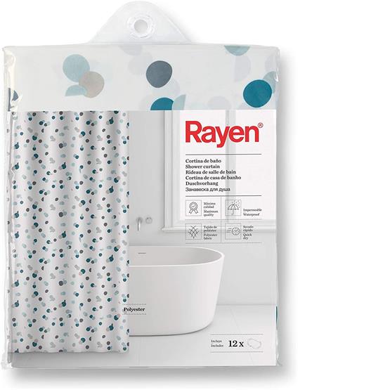 Rayen Shower Curtain White & Green Dot