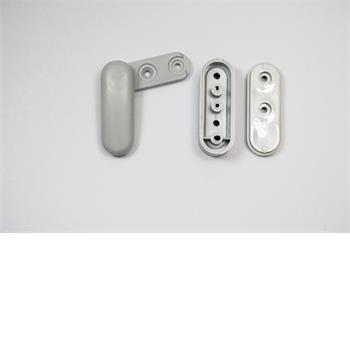 Remis shower doors-Set turning lock + distance piece grey