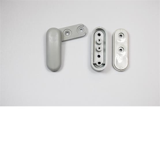 Remis Shower Doors-Set turning lock + distance piece grey