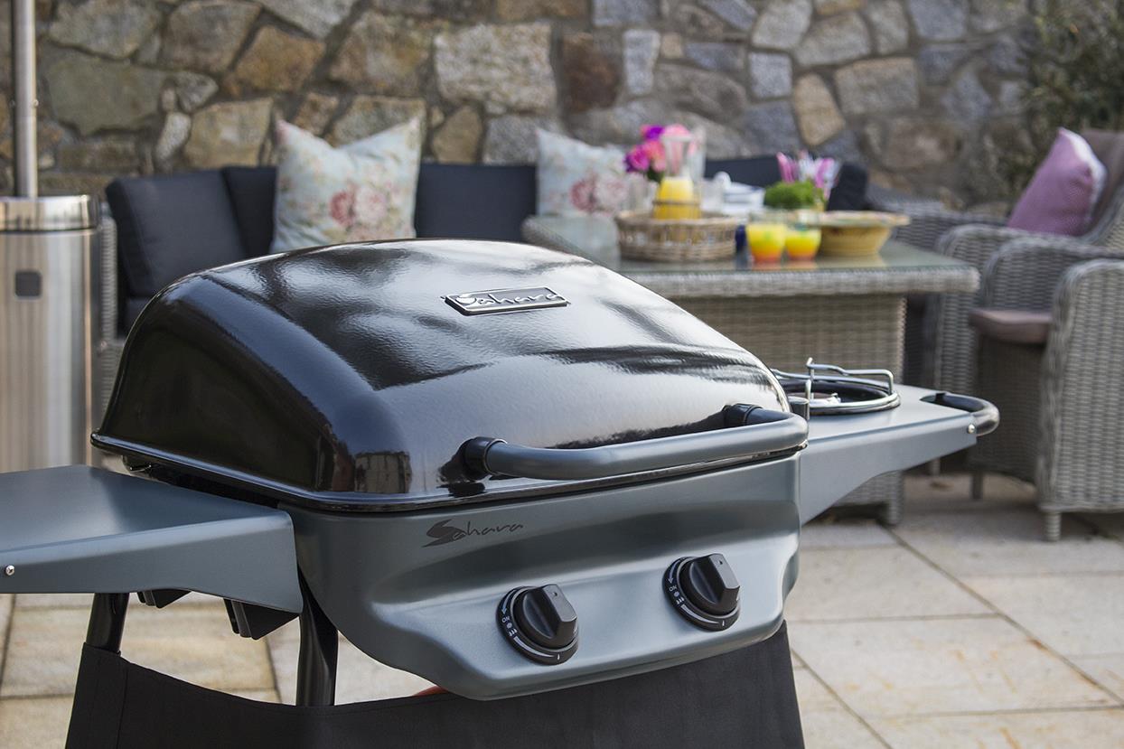 Sahara Rapid Assembly 2 Burner Plus Gas BBQ Camping cookers