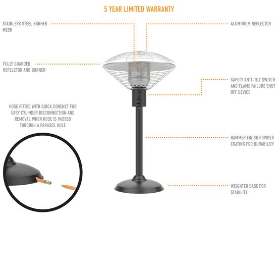 Sahara Tabletop Patio Heater image 9