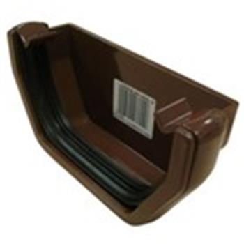 Square Line Gutter End Cap in Brown (used by Regal, Victory, ABI, Atlas, Swift and others)