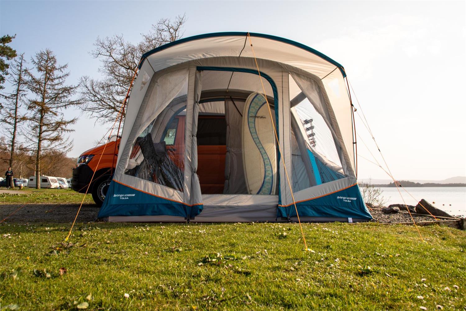 Relax and watch the hours go by in the Vango Tolga VW driveaway awning.