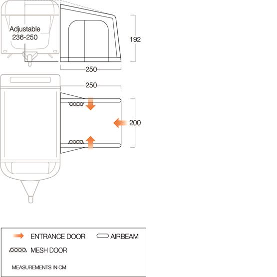 Vango Balletto Air 200 Elements Shield Floor Plans